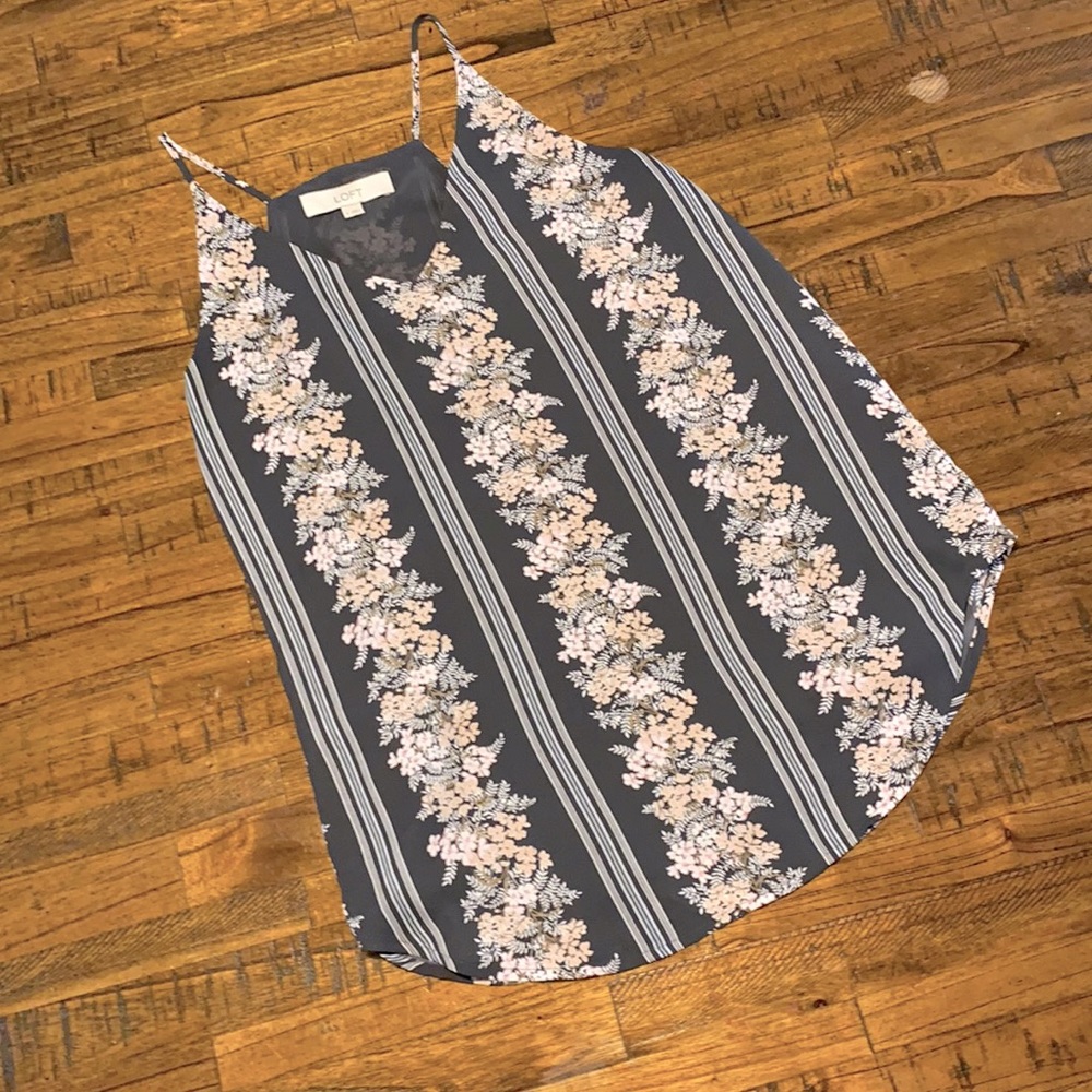 LOFT Small tank top with floral pattern